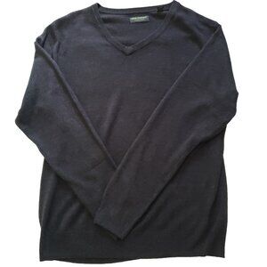 John Bartlett Consensus Sweater Men's Size Large Dark Gray V-Neck